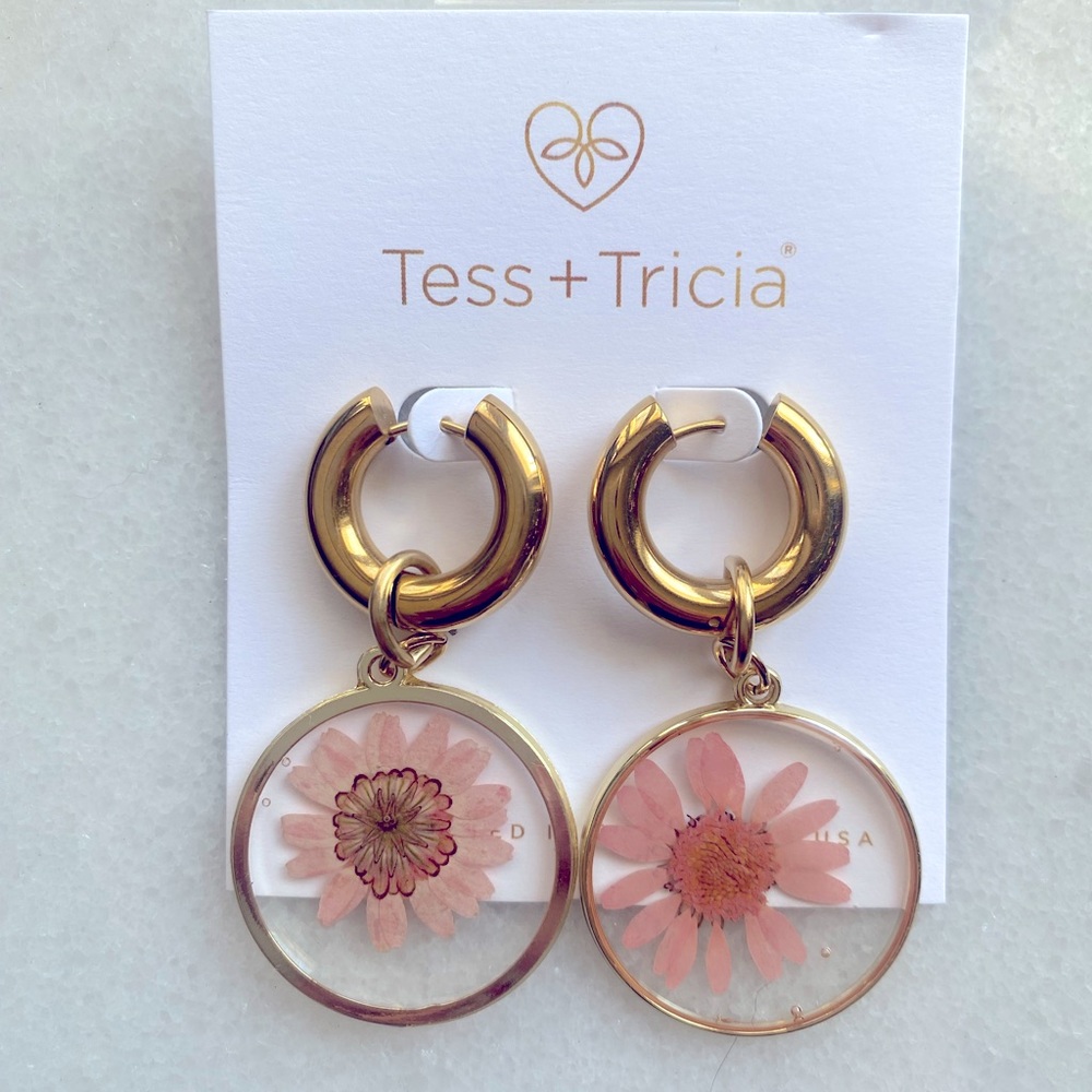 Pink Floral Earrings